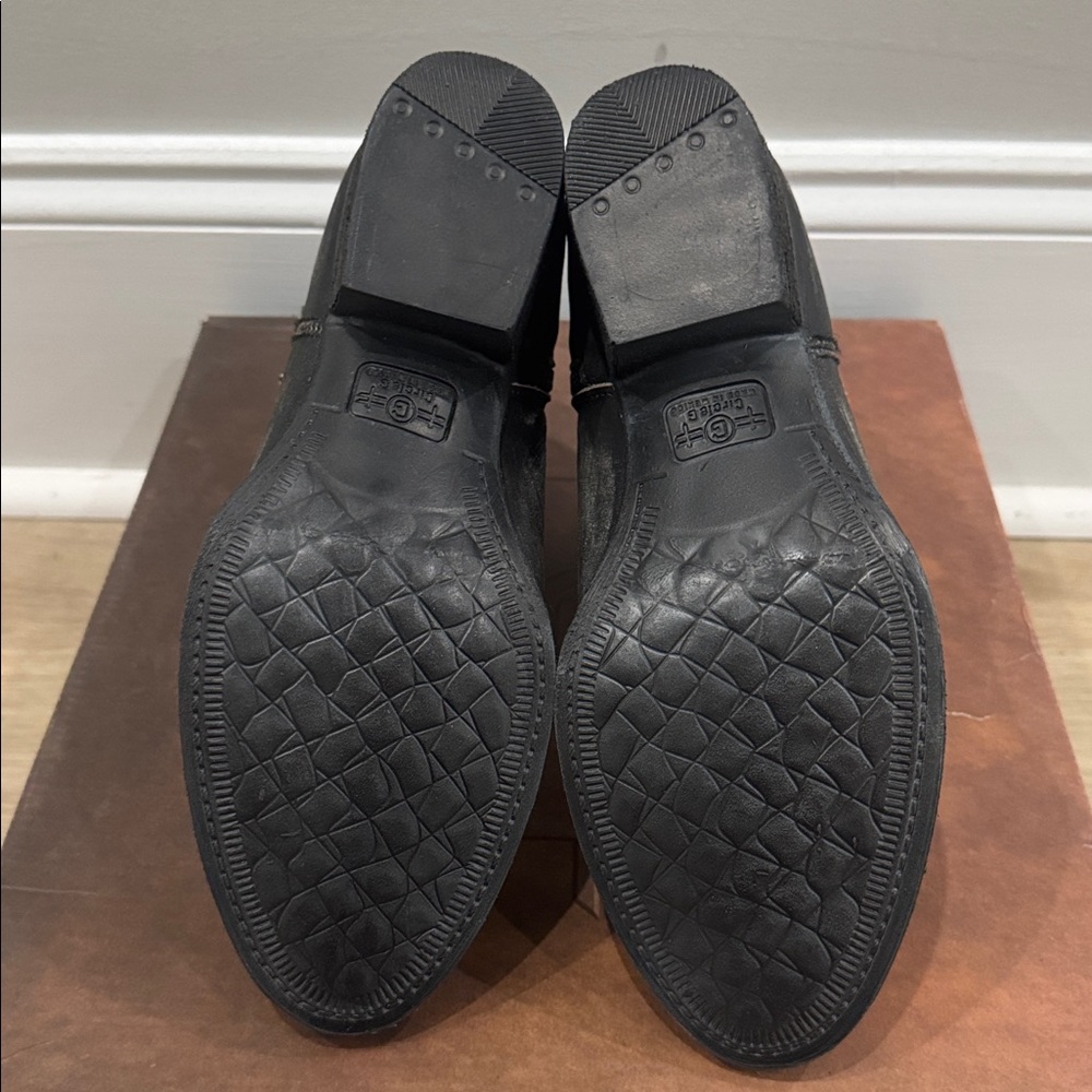Circle G Black Leather Ankle Boots with Studded Straps - Picture 12 of 16